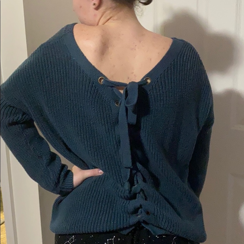Oversized turquoise sweater